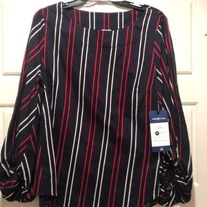 NWT Cabi Flag blouse medium